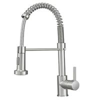 Pull Out Kitchen Mixer Tap - Chrome Finish Spring Pull Down Sink Faucet Tap